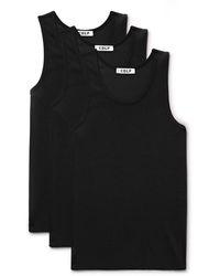 CDLP - Three-pack Ribbed Stretch Lyocell And Cotton-blend Jersey Tank Tops - Lyst