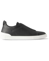 Zegna - Triple Stitchtm Secondskin Full-grain Leather Sneakers - Lyst