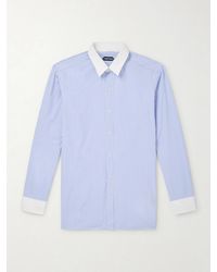 Tom Ford - Striped Cotton-Poplin Shirt - Lyst