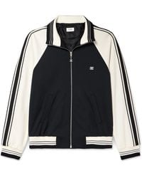 Celine - Logo-Embroidered Striped Tech-Jersey Track Jacket - Lyst