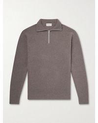 John Smedley - Ryker Ribbed Recycled-Cashmere And Wool-Blend Half-Zip Sweater - Lyst