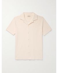 Altea - Harvey Camp-collar Cotton-terry Shirt - Lyst