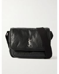 Saint Laurent - Niki Small Logo-Appliquéd Textured-Leather Messenger Bag - Lyst