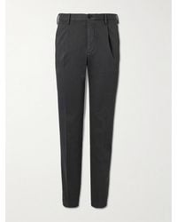 Slowear - Venezia 1951 Slim-Fit Pleated Stretch-Cotton Trousers - Lyst