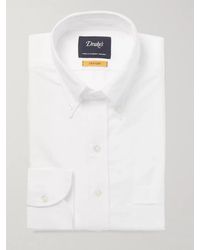 Drake's - White Button-down Collar Cotton Oxford Shirt - Lyst