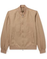 Boglioli - Lyocell And Linen-Blend Bomber Jacket - Lyst