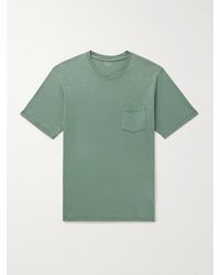 Hartford - T-shirt in jersey di cotone fiammato tinta in capo Pocket - Lyst
