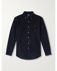 Polo Ralph Lauren - Button-Down Collar Logo-Embroidered Cotton-Corduroy Shirt - Lyst
