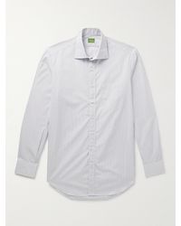 Sid Mashburn - Cutaway-collar Striped Cotton-poplin Shirt - Lyst