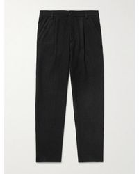 Oliver Spencer - Morton Straight-Leg Pleated Cotton-Blend Suit Trousers - Lyst