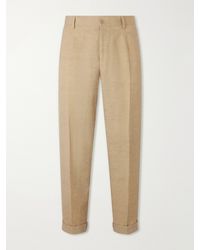Dolce & Gabbana - Tapered Linen Trousers - Lyst
