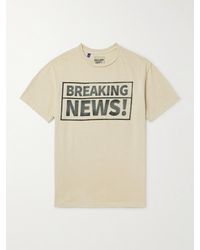 GALLERY DEPT. - T-shirt in jersey di cotone effetto consumato con stampa Breaking News - Lyst