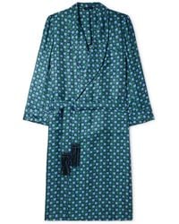 Charvet - Belted Printed Silk-Twill Robe - Lyst