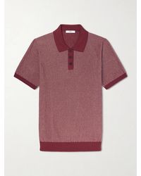 MR P. - Honeycomb-Knit Silk And Cotton-Blend Polo Shirt - Lyst