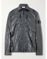 Stone Island - Garment-Dyed Nylon Lucido Zip-Up Jacket - Lyst