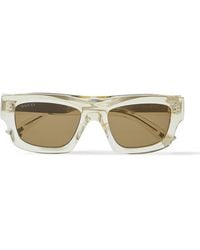 Gucci - Rectangular-Frame Recycled-Acetate Sunglasses - Lyst
