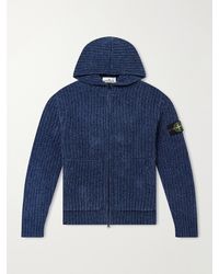 Stone Island - Knitted Cotton-Chenille Zip-Up Hoodie - Lyst