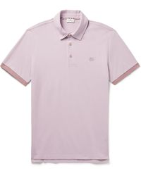 Etro - Logo-embroidered Cotton-piqué Polo Shirt - Lyst