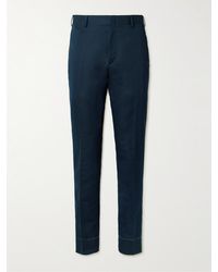 Brioni - Pienza Straight-leg Linen And Cotton-blend Trousers - Lyst