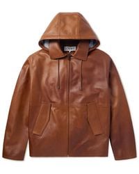 Loewe - Shearling-Trimmed Leather Hooded Jacket - Lyst