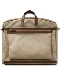 Mismo - Leather-trimmed Herringbone Linen Suit Carrier - Lyst