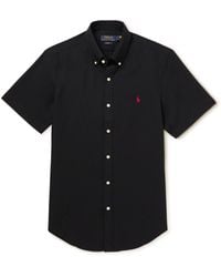 Polo Ralph Lauren - Slim-fit Button-down Collar Logo-embroidered Cotton-blend Poplin Shirt - Lyst