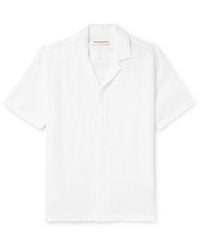 Orlebar Brown - Maitan Embroidered Camp-collar Linen Shirt - Lyst