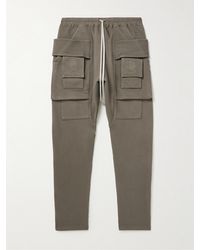 Rick Owens - Creatch Tapered Cotton-jersey Cargo Drawstring Trousers - Lyst
