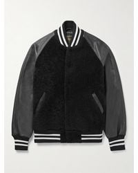 Golden Bear - The Albany Shearling And Leather Bomber Jacket - Lyst