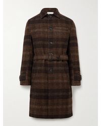 Oliver Spencer - Grandpa Belted Checked Wool-felt Coat - Lyst