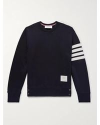 Thom Browne - Slim-Fit Striped Loopback Cotton-Jersey Sweatshirt - Lyst