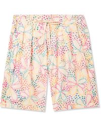Monitaly - Straight-leg Embroidered Cotton Shorts - Lyst