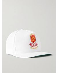 Rhude - Azur Logo-embroidered Linen Baseball Cap - Lyst