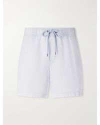 James Perse - Straight-Leg Garment-Dyed Linen Drawstring Shorts - Lyst