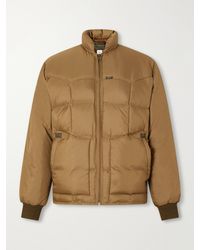 RRL - Leather-Trimmed Quilted Shell Padded Bomber Jacket - Lyst