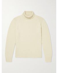 Umit Benan Cashmere Rollneck Sweater - Natural