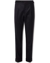 Saman Amel - Slim-fit Tapered Pleated Wool And Cashmere-blend Felt Suit Trousers - Lyst