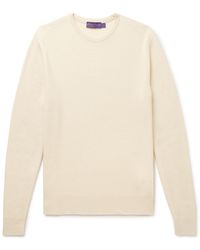 Ralph Lauren Purple Label - Slim-fit Silk And Cashmere-blend Sweater - Lyst