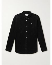 Carhartt - Madison Button-down Collar Logo-embroidered Cotton-corduroy Shirt - Lyst