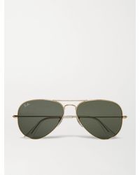 Ray-Ban - Aviator Gold-tone Sunglasses - Lyst