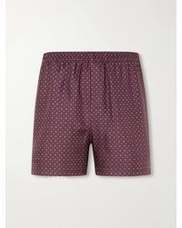 Saint Laurent - Straight-Leg Printed Silk-Satin Shorts - Lyst