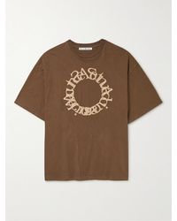 Acne Studios Logo-embroidered Cotton-jersey T-shirt - Brown