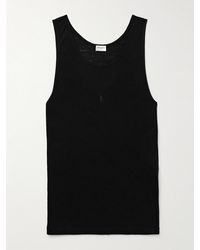 Saint Laurent - Leo Logo-embroidered Wool Tank - Lyst