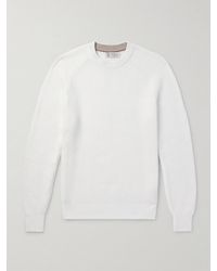 Brunello Cucinelli - Pullover aus Baumwolle in Rippstrick - Lyst