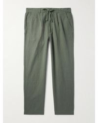 Polo Ralph Lauren - Prepster Straight-Leg Pleated Linen And Cotton-Blend Drawstring Trousers - Lyst