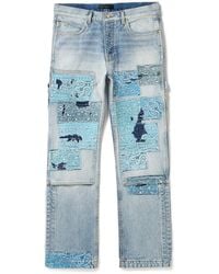 Amiri - Carpenter Straight-leg Distressed Patchwork Panelled Jeans - Lyst