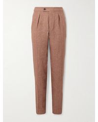 Slowear - Venezia 1951 Slim-Fit Tapered Pleated Linen Suit Trousers - Lyst