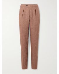 Incotex - Venezia 1951 Slim-Fit Tapered Pleated Linen Suit Trousers - Lyst