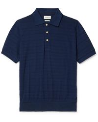 Oliver Spencer - Glendale Ribbed-knit Polo Shirt - Lyst