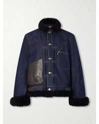 Sacai - Levi's Plush-Trimmed Denim Jacket - Lyst